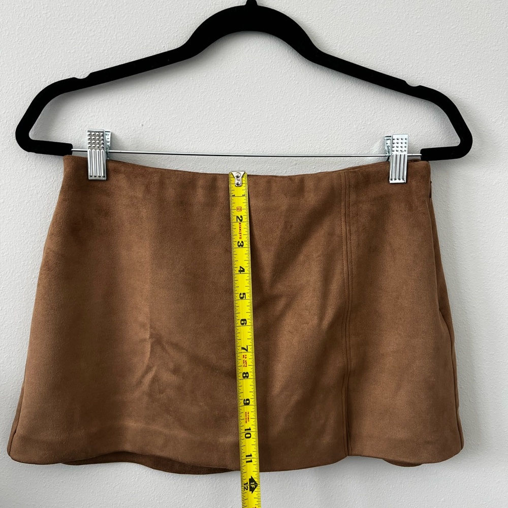 Abercrombie & Fitch Women’s Faux Suede Boho Mini Skirt w/Shorts Tan Size XS - Picture 8 of 10